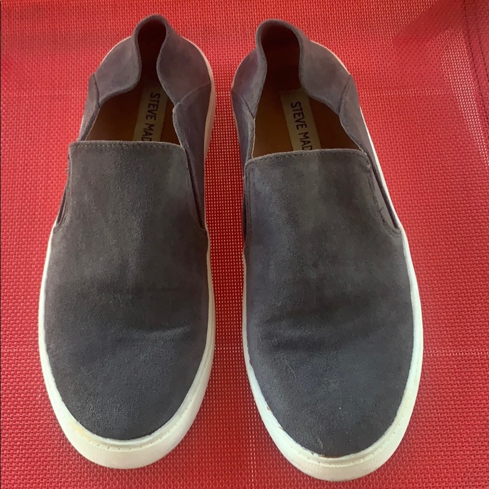 Steve Madden Grey Suede Slip-one 8